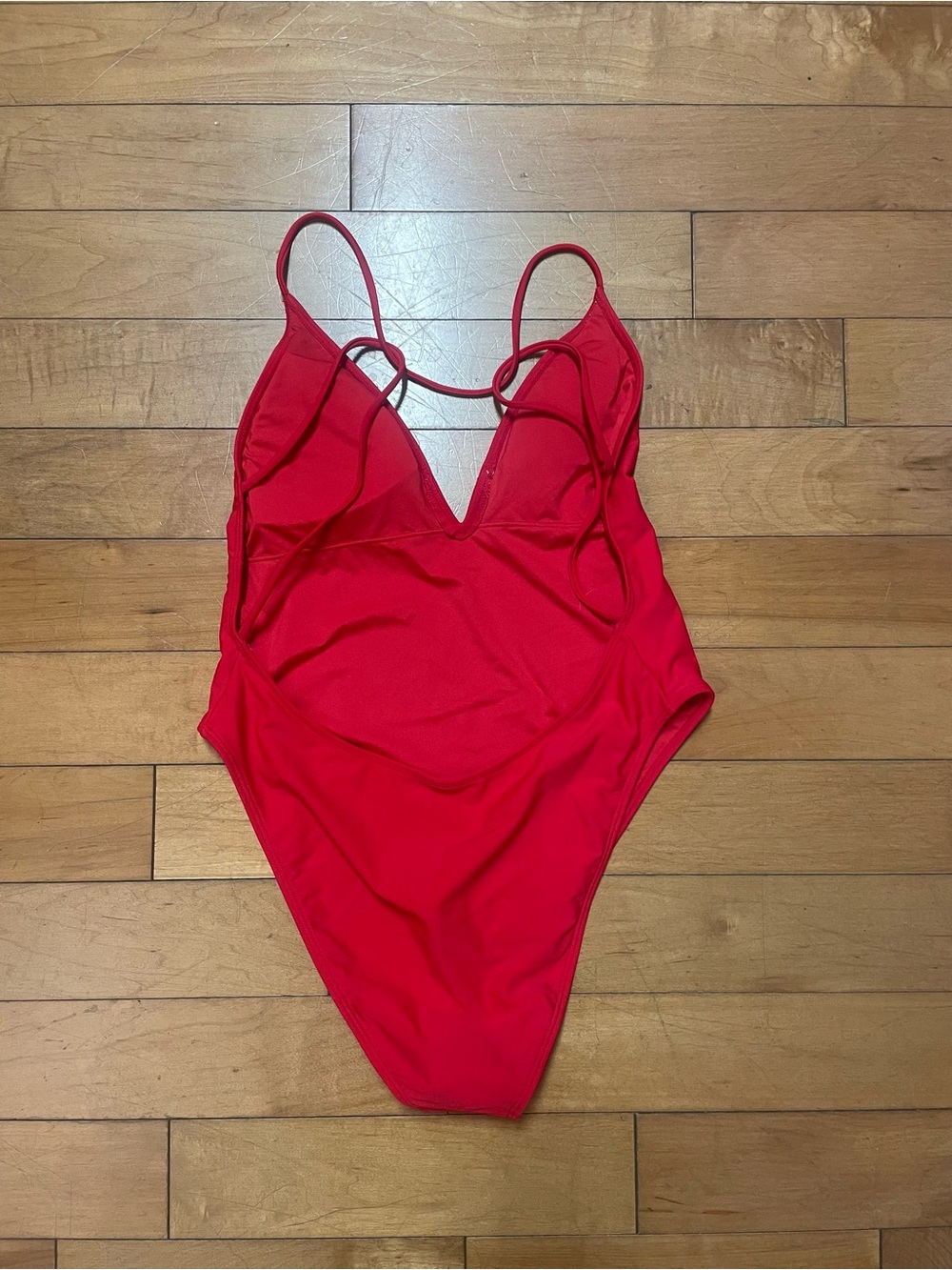 Red sexy BayWatch style bathing suit open back M - Picture 2 of 2